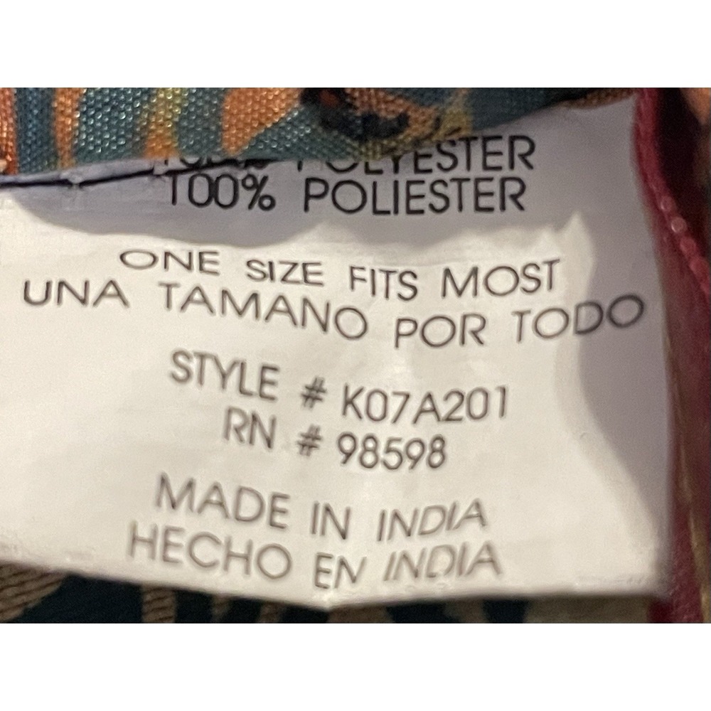 Kariza Vintage Reversible Wrap Maxi Skirt OS Layered Blue Gold Red Boho Peasant - Picture 12 of 14